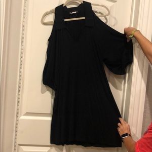 “James and Joy” Cold Shoulder Collared Dress